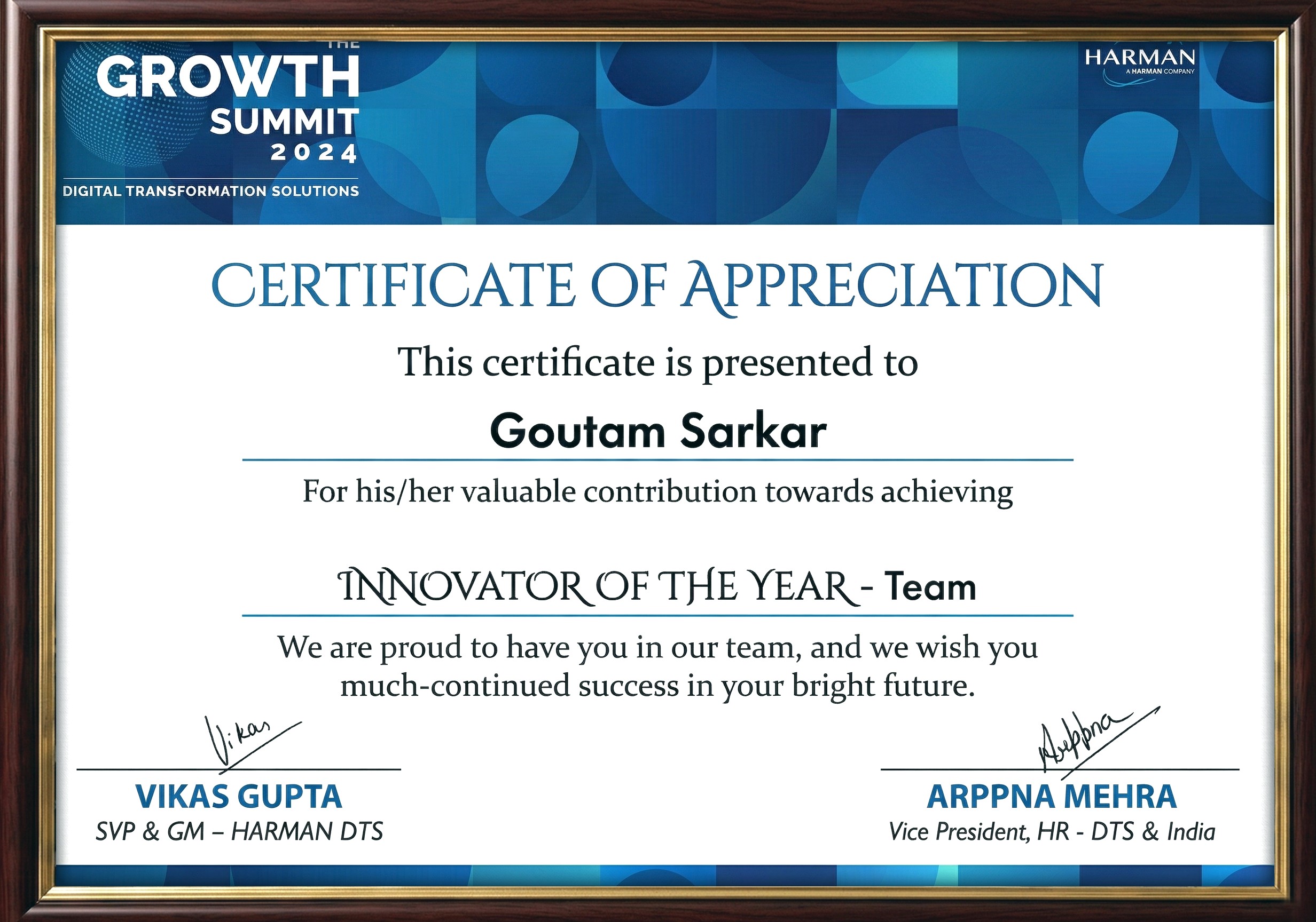 Harman Connected Services - Innovator of the Year Awards